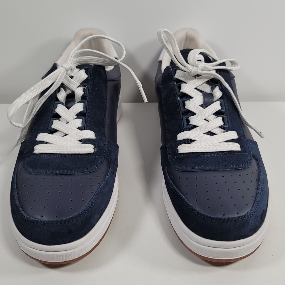 Polo Ralph Lauren Navy Leather Suede Court Low-Top Sneakers Size 9.5 / EU 42.5